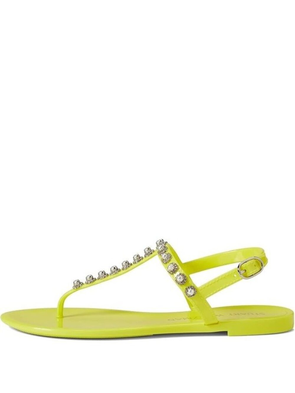 NEW Stuart Weitzman Goldie Pearl Crystal Jelly Thong Sandals Womens 8 Designer